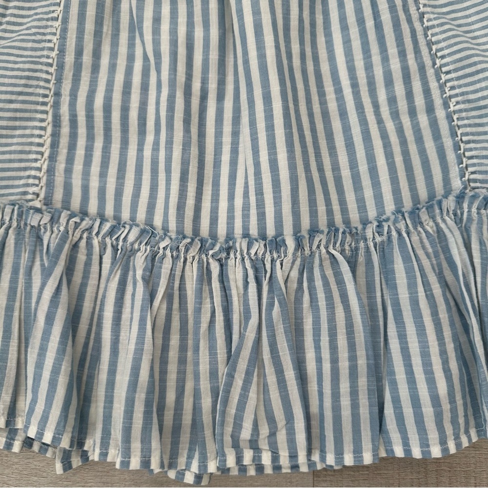 LoveShackFancy Striped Blue Ruffle Mini Skirt - Picture 5 of 11